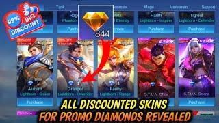 ALL SKINS DISCOUNTED PRICE FOR PROMO DIAMONDS 2024 •• 1 DIAMOND SKIN IN MOBILE LEGENDS •• MLBB