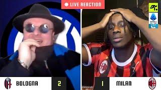 BOLOGNA-MILAN 2-1 LIVE REACTION | TIFOSI MILANISTI vs GUFI