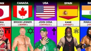 WWE Super Stars and Their Religion From Different | Country Comparison