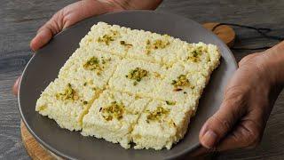 Indian Kalakand Milk Cake Barfi | 30 Min. Easy Special Kalakand Recipe | Milk Barfi Dessert Recipe