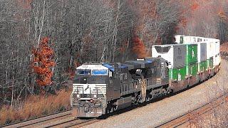 Chevy MOW Truck & NS Double Stack Train in Cassandra