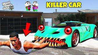 GTA 5 : FRANKILN, SHINCHAN AND PINCHAN GOT ATTACKED BY CURSED KILLER CAR