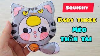 Squishy Baby Three Mèo Thần Tài Bằng Giấy | Baby Three | Vân Handmade