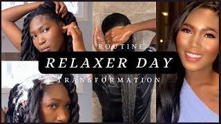 HOW I RELAX MY HAIR BEFORE - WEDDING| RELAXER DAY ROUTINE #relaxer #haircare #washday