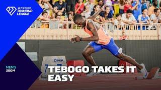 Letsile Tebogo JOGS over the line in Monaco 200m - Wanda Diamond League 2024