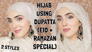 Hijab Tutorial Using DUPATTA-WITH EARRINGS| رمضان کے لئے دوپٹا کے ساتھ حجاب کا سبق ~ Immy