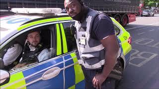 Environmental officer flags down the police because I dropped litter.  No details, fail.