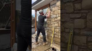 Stone facing a house extension #construction #stonemasonry #builder #diy #stonemason