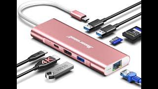 Hiearcool USB-C Hub – High-Speed Ethernet & Multiport Connectivity.