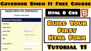 How To Create An Admission Form in Html | Build Your First Html Form | HTML Tutorial for Beginners