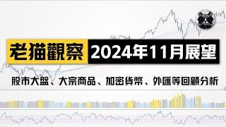 【老貓觀察】2024年11月展望：美股股市大盤、黃金原油貴金屬、大宗商品、加密貨幣比特幣等回顧與分析 | 老貓與指標