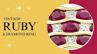 Vintage Ruby and Diamond Ring - Bespoke Oval Ruby and Princess Diamonds