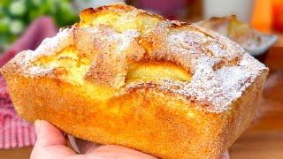 Cake aux Pommes légèrement Caramélisées / SUPER Moelleux / Fait en 5 min 