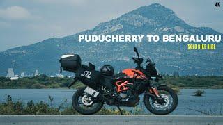 Pondicherry to Bengaluru Solo Ride | Kvlogs | KTM Adventure 390 | Weekend Bike Trip | MotoVlog