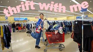 come thrift with me for UNIQUE COLORFUL PINTEREST CLOTHES  big try on thrift haul  THRIFTMAS DAY 4