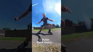 Power Slide in 3 steps!  Sliding on inline skates.  Oxelo MF900 free skate.