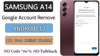 Samsung A14 FRP Bypass Android 13 NO Code *#0# Talkback Stop | Samsung A14 Google Account Remove