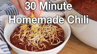 Easy 30 Minute Chili Recipe | How To Make Homemade Chili | The Carefree Kitchen