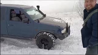 OVERLANDING Romania - Mazda B2500 ARB locked snow drift & food/B2500 cu blocant ARB pe zapada