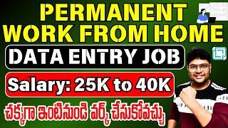 Data Entry jobs | Permanent Work from Home jobs | Salary upto 40K|Latest jobs in Telugu|@VtheTechee