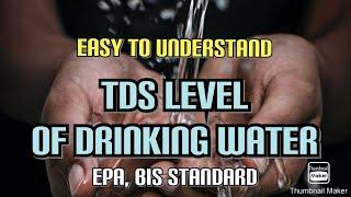 TDS level for drinking water, EPA recommendation for drinking TDS level, TDS level at home water