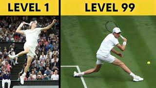 Jannik Sinner IMPOSSIBLE Shots from Level 1 to Level 100