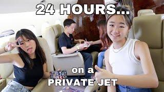 WE STAYED 24 HOURS IN A PRIVATE JET!!!!!