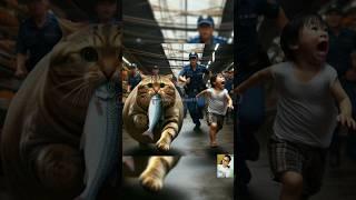 The gemoy and his cat are chased by the police#cat #cute# #cutecat