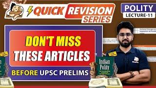 Five Most important Articles in news for UPSC Prelims 2024 | Polity for UPSC | Sleepy classes