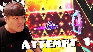 1 ATTEMPT CHALLENGE: EVERY EXTREME DEMON [#1] | Geometry Dash