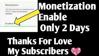 My Channel Monetization Enabled in 2 Days | Monetization On | All Rounder Danish