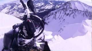 2012 ski doo summit X close call with cliff fall