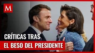 El beso del presidente francés a la ministra del Deporte genera polémica en los Juegos Olímpicos