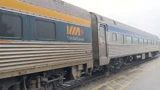 VIA 73 at the Chatham VIA station. Dec 26, 2023