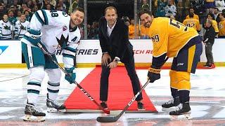 Czech football legend Petr Čech drops the puck in Prague!