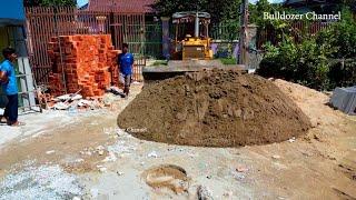 First New Project & Landfill By Skill KOMATSU D31P Bulldozer Pushing & Sand 5Ton Truck Dumping Sand