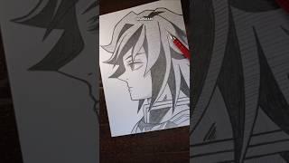 Drawing Tomioka Giyuu  Side view  #shorts #drawing #demonslayer