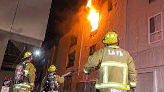 LAFD Working Apartment Fire: FS41 (Hollywood)