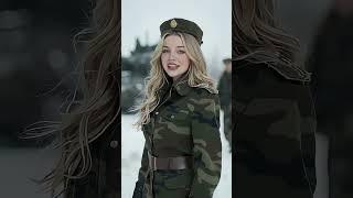Beautiful female armored officer sings song '' KATYUSHA '' #aiwomen #militarywomen #femalesoldiers