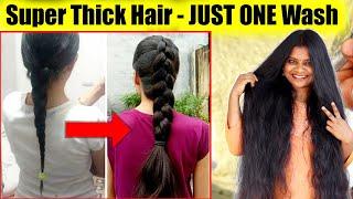 SUPER THICK HAIR - How to grow hair fast | Just One Wash Get 2X Thickness : simple Remedy