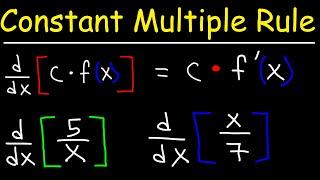 The Constant Multiple Rule For Derivatives