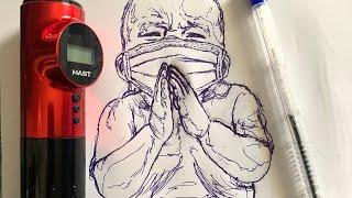 South Ink Custom Tattoo - Timelapse Video of Praying Baby with Facemask Tattoo