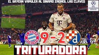 EL BAYERN FUSTIGA AL DINAMO ZAGREB. NUEVE GOLES, RECITAL DE KIMMICH, KANE Y OLISE. CLAVES CHAMPIONS