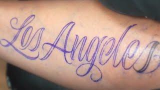 Lettering Tattoo Timelapse - Los Angeles