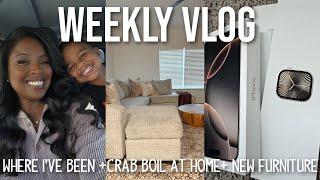 WHERE I'VE BEEN + NEW FURNITURE! + CRAB BOIL AT HOME+ SHOPPING + BOY MOM LIFE  | WEEKLY VLOG