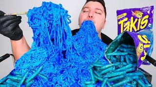 EXTREME BLUE HEAT TAKIS FIRE NOODLES • Mukbang & Recipe