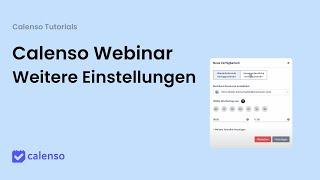 Calenso Webinar - Weitere Einstellungen