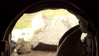 Lofoten Islands, Norway - Kvalvika Beach, surfers made shelter cottage hut