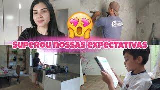 RETOMANDO A OBRA| TA FICANDO MUITO LINDO | FIZ PROGRESSIVA| Rotina do lar  #vlog