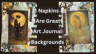 Napkins | Serviettes Make Interesting Art Journal Backgrounds